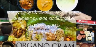 Organogram – മൺ, ഇരുമ്പ്, കൽ പാത്രങ്ങളുടെ ശേഖരവും ഒരു ഓർഗാനിക് പൊതിച്ചോറും